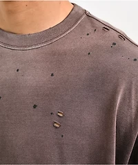 Ninth Hall Fundamentals Distressed Brown Wash Long Sleeve T-Shirt