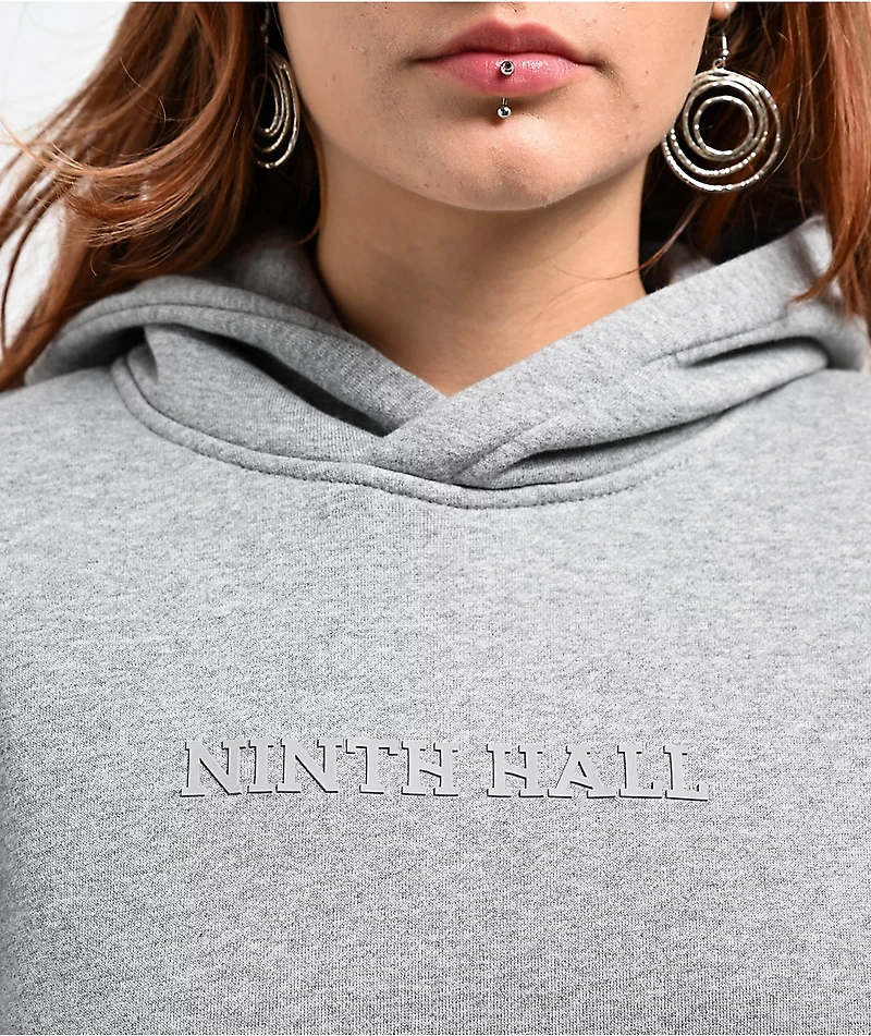 Ninth Hall Fundamentals Geena Logo Heather Grey Oversized Hoodie