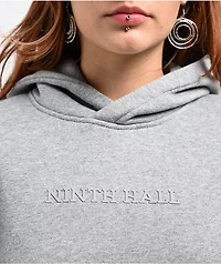 Ninth Hall Fundamentals Geena Logo Heather Grey Oversized Hoodie