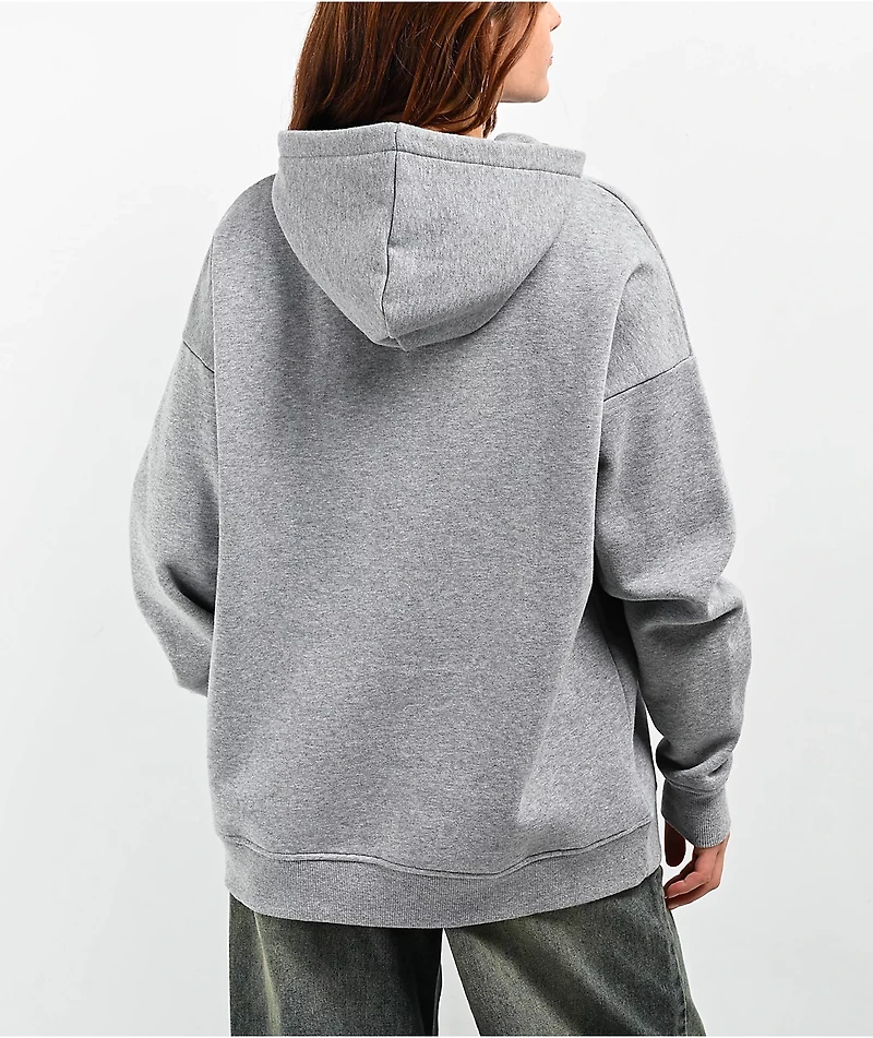 Ninth Hall Fundamentals Geena Logo Heather Grey Oversized Hoodie