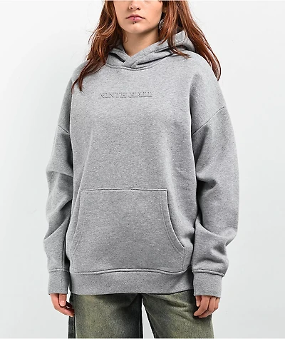 Ninth Hall Fundamentals Geena Logo Heather Grey Oversized Hoodie