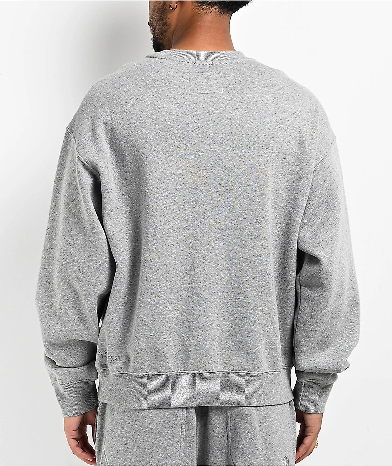 Ninth Hall Fundamentals Heather Grey Boxy Crewneck Sweatshirt