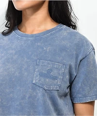 Ninth Hall Fundamentals Kaeya Blue Wash Boxy Crop T-Shirt