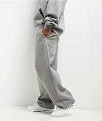 Ninth Hall Fundamentals Logo Grey Oversized Open Hem Sweatpants