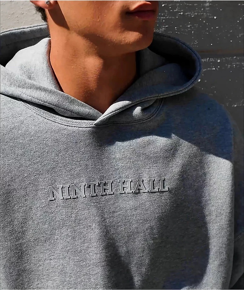 Ninth Hall Fundamentals Logo Grey Oversized Open Hem Sweatpants