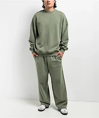 Ninth Hall Fundamentals Logo Light Green Oversized Crewneck Sweatshirt
