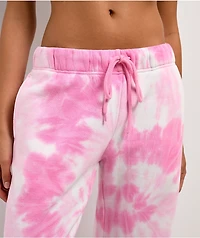 Ninth Hall Fundamentals Mellie Tie Dye Pink Wide Leg Sweatpants