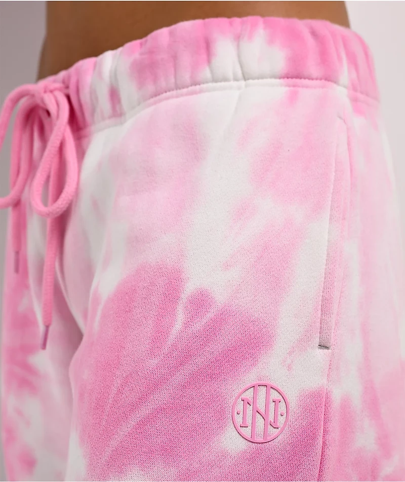 Ninth Hall Fundamentals Mellie Tie Dye Pink Wide Leg Sweatpants