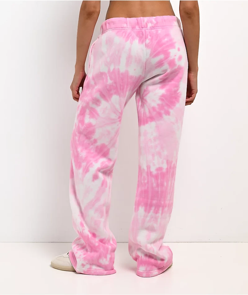 Ninth Hall Fundamentals Mellie Tie Dye Pink Wide Leg Sweatpants