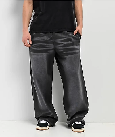 Ninth Hall Fundamentals Open Hem Grey Wash Baggy Sweatpants