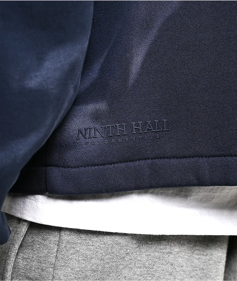 Ninth Hall Fundamentals Open Hem Purple Wash Crop Zip Hoodie