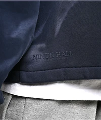 Ninth Hall Fundamentals Open Hem Purple Wash Crop Zip Hoodie