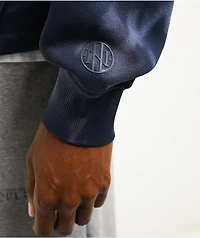 Ninth Hall Fundamentals Open Hem Purple Wash Crop Zip Hoodie
