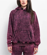 Ninth Hall Fundamentals Raglan Red Static Wash Relaxed Hoodie