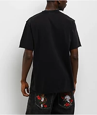 Ninth Hall Fundamentals Raw Edge Black Wash Boxy T-Shirt