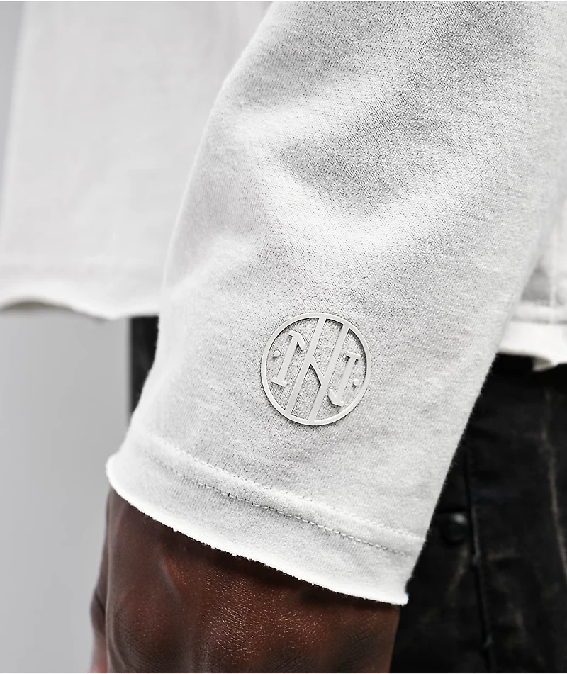 Ninth Hall Fundamentals Raw Edge Off White Long Sleeve T-Shirt