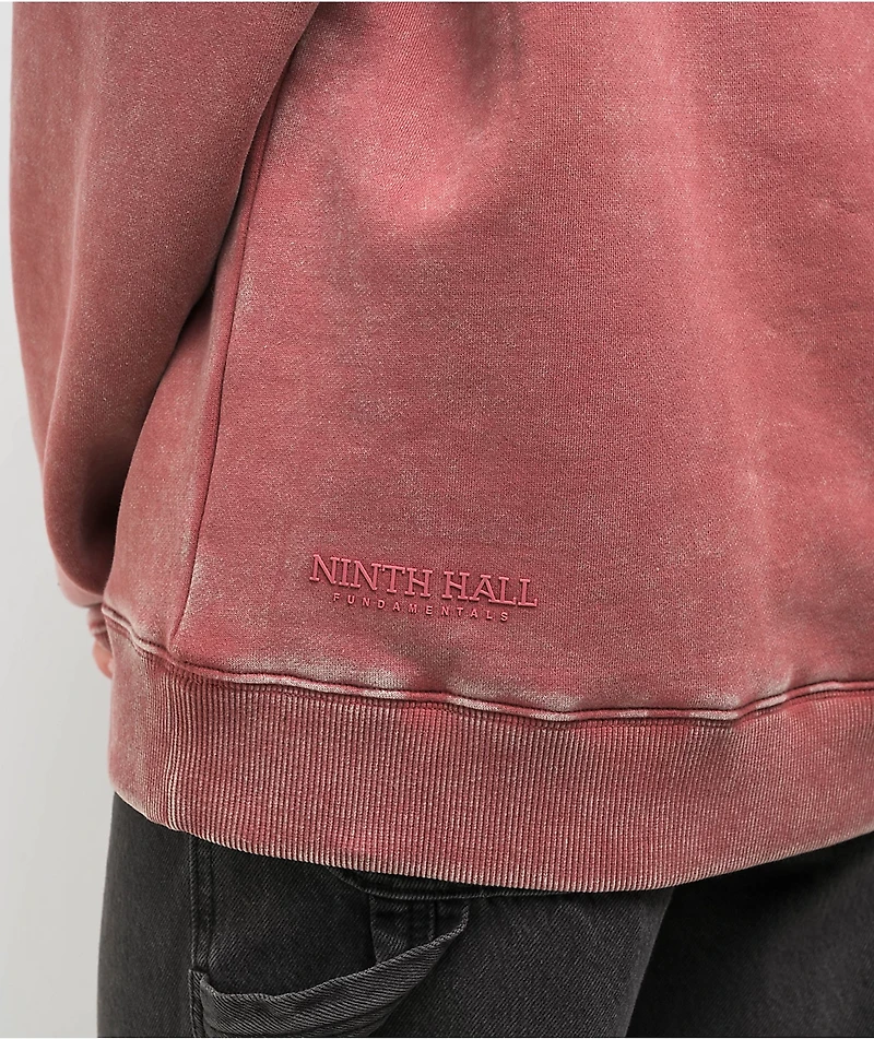Ninth Hall Fundamentals Red Wash Relaxed Hoodie