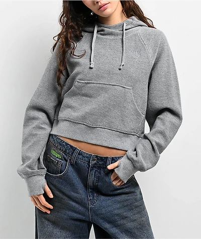 Ninth Hall Fundamentals Reverse Terry Grey Crop Hoodie