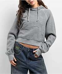 Ninth Hall Fundamentals Reverse Terry Grey Crop Hoodie