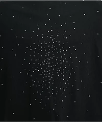 Ninth Hall Fundamentals Rhinestone Black Boxy 2Fer Long Sleeve Shirt