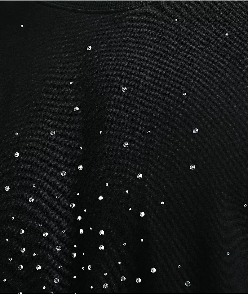 Ninth Hall Fundamentals Rhinestone Black Boxy 2Fer Long Sleeve Shirt