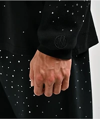 Ninth Hall Fundamentals Rhinestone Black Boxy 2Fer Long Sleeve Shirt