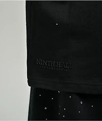 Ninth Hall Fundamentals Rhinestone Black Boxy 2Fer Long Sleeve Shirt