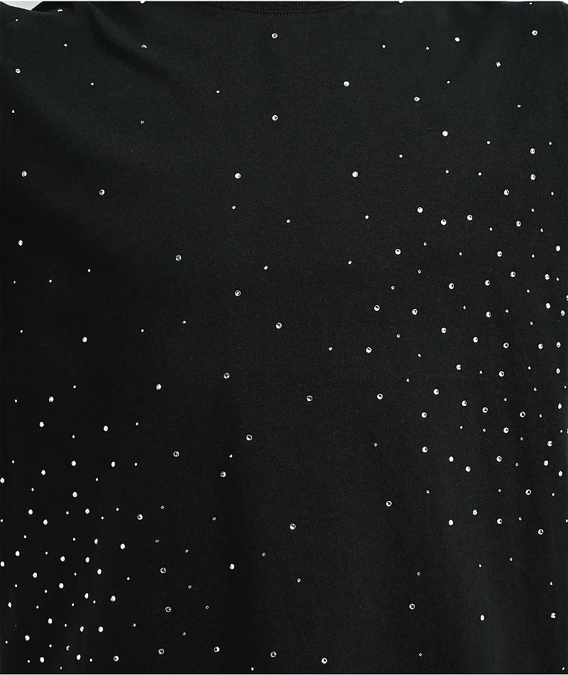 Ninth Hall Fundamentals Rhinestone Black Boxy T-Shirt