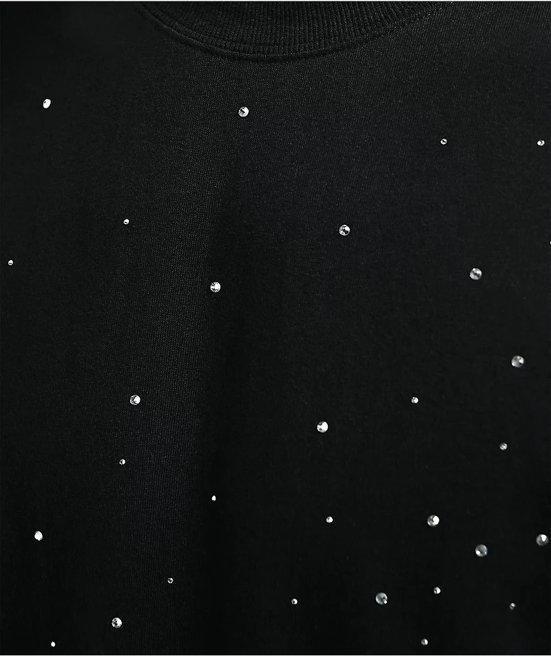Ninth Hall Fundamentals Rhinestone Black Boxy T-Shirt