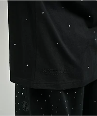 Ninth Hall Fundamentals Rhinestone Black Boxy T-Shirt