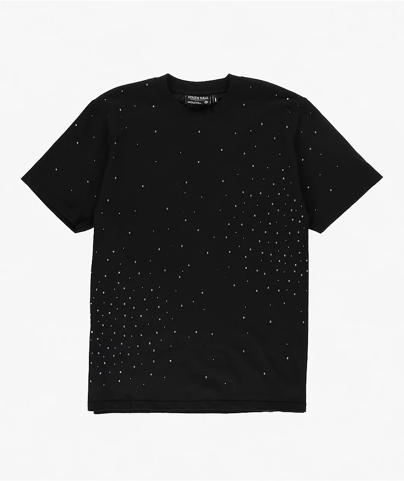 Ninth Hall Fundamentals Rhinestone Black Boxy T-Shirt