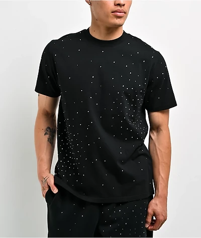 Ninth Hall Fundamentals Rhinestone Black Boxy T-Shirt