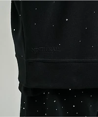 Ninth Hall Fundamentals Rhinestone Black Boxy Zip Hoodie