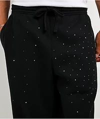 Ninth Hall Fundamentals Rhinestone Black Sweatpants