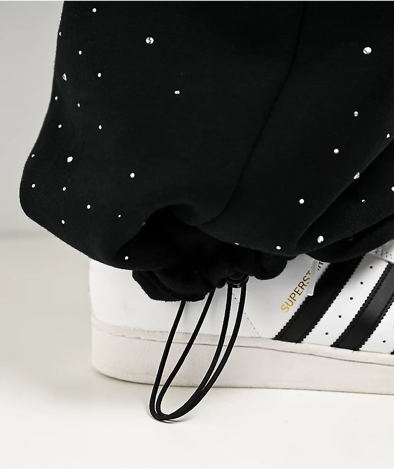 Ninth Hall Fundamentals Rhinestone Black Sweatpants