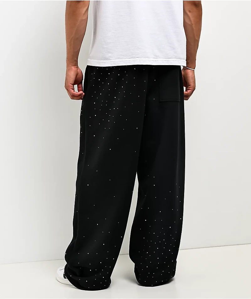 Ninth Hall Fundamentals Rhinestone Black Sweatpants