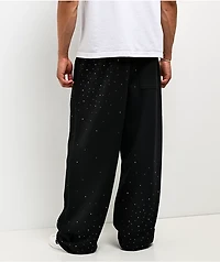 Ninth Hall Fundamentals Rhinestone Black Sweatpants