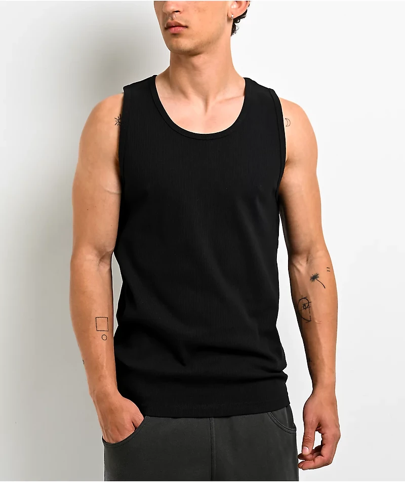 Ninth Hall Fundamentals Ribbed Black Tank Top