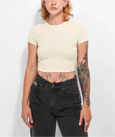 Ninth Hall Fundamentals Shawnie Birch Fitted Crop T-Shirt