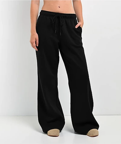 Ninth Hall Fundamentals Sherry Black Wide Leg Sweatpants