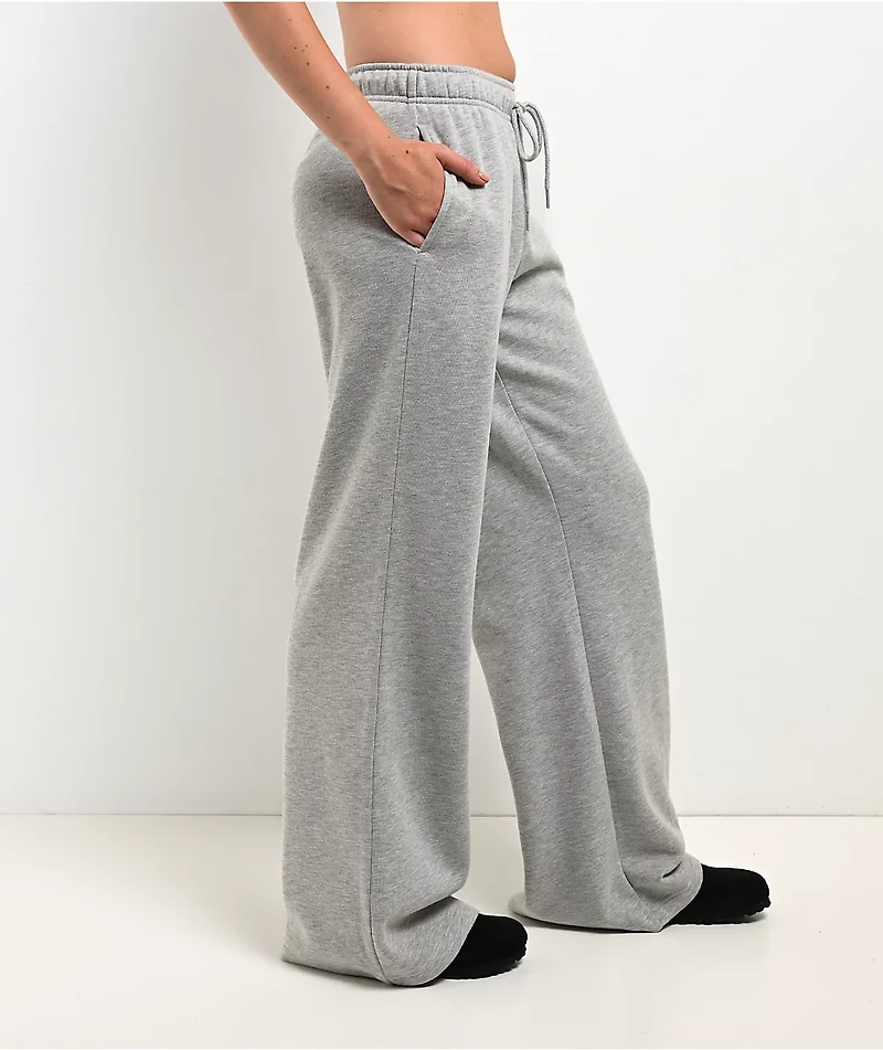 Ninth Hall Fundamentals Sherry Heather Grey Wide Leg Sweatpants