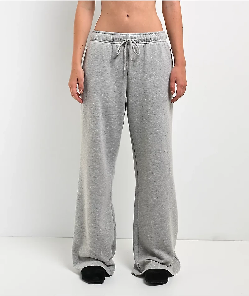 Ninth Hall Fundamentals Sherry Heather Grey Wide Leg Sweatpants