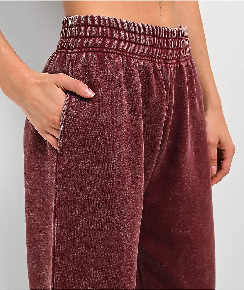 Ninth Hall Fundamentals Sibyl Red Mineral Wash Relaxed Sweat Pants