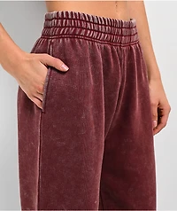 Ninth Hall Fundamentals Sibyl Red Mineral Wash Relaxed Sweat Pants