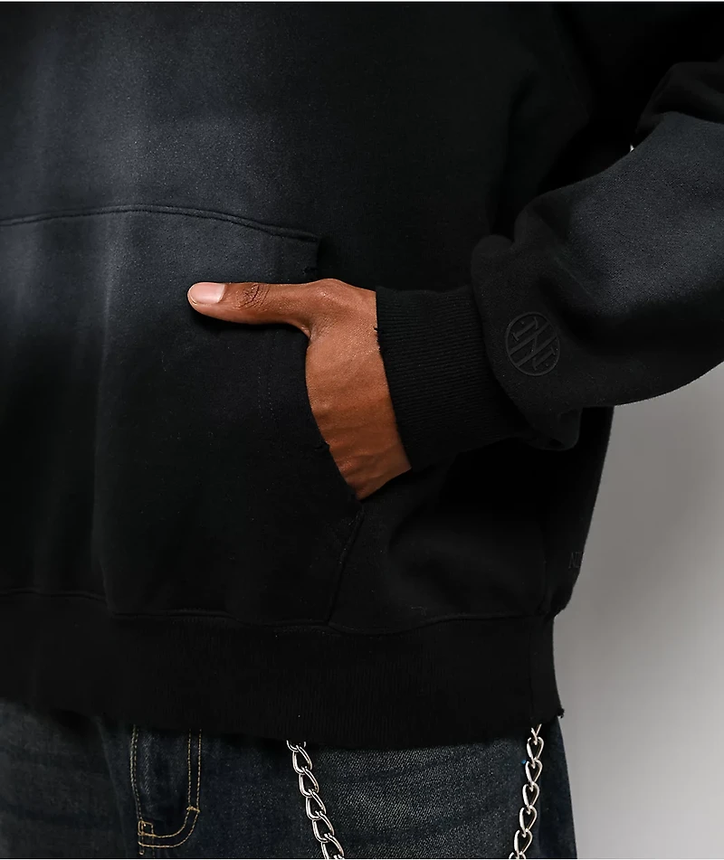 Ninth Hall Fundamentals Spray Black Wash Hoodie