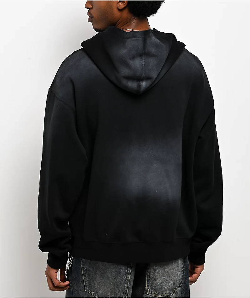 Ninth Hall Fundamentals Spray Black Wash Hoodie