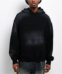 Ninth Hall Fundamentals Spray Black Wash Hoodie