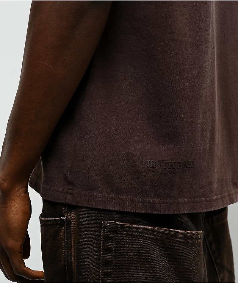 Ninth Hall Fundamentals Spray Brown Wash Boxy T-Shirt