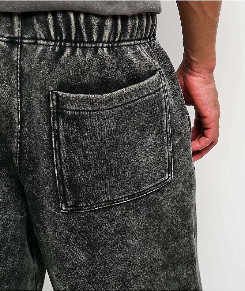 Ninth Hall Fundamentals Static Black Wash Baggy Sweatpants