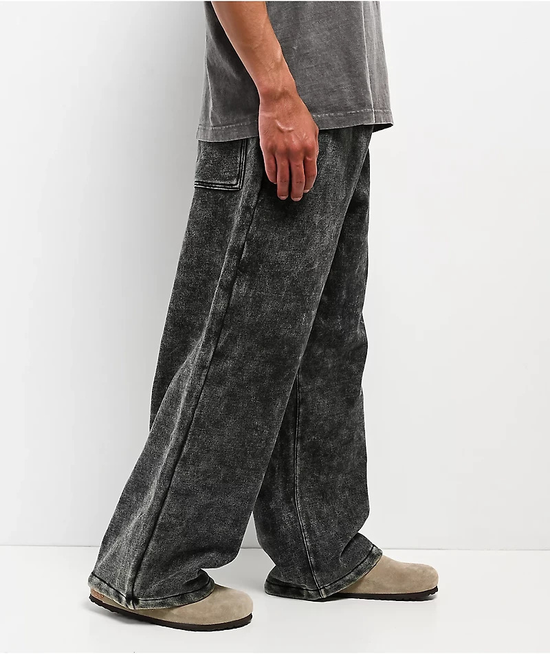 Ninth Hall Fundamentals Static Black Wash Baggy Sweatpants